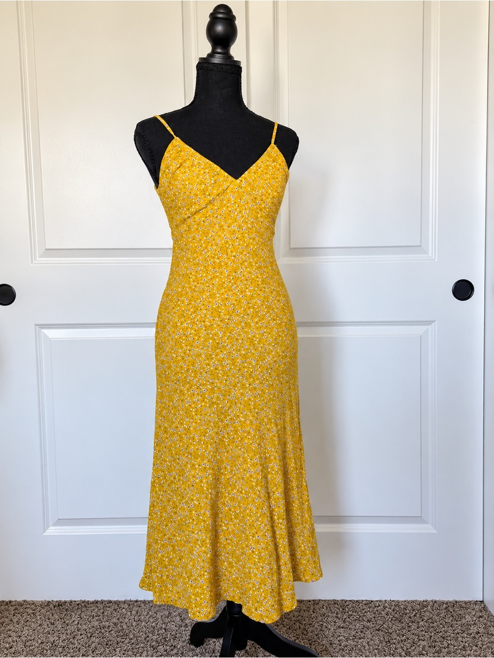wild fable Yellow Floral Midi Slip Dress